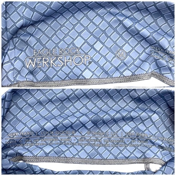 Werkshop Pacific Mosaic Athleisure Space Graphic Print Leggings Tights Blue Gray - Picture 7 of 9